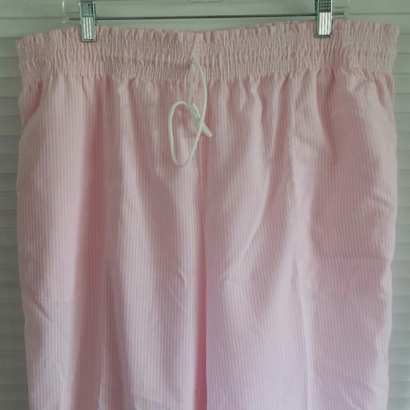 Pink Seersucker Crop Pant Size 26W/40 Club Newport - Picture 2 of 3